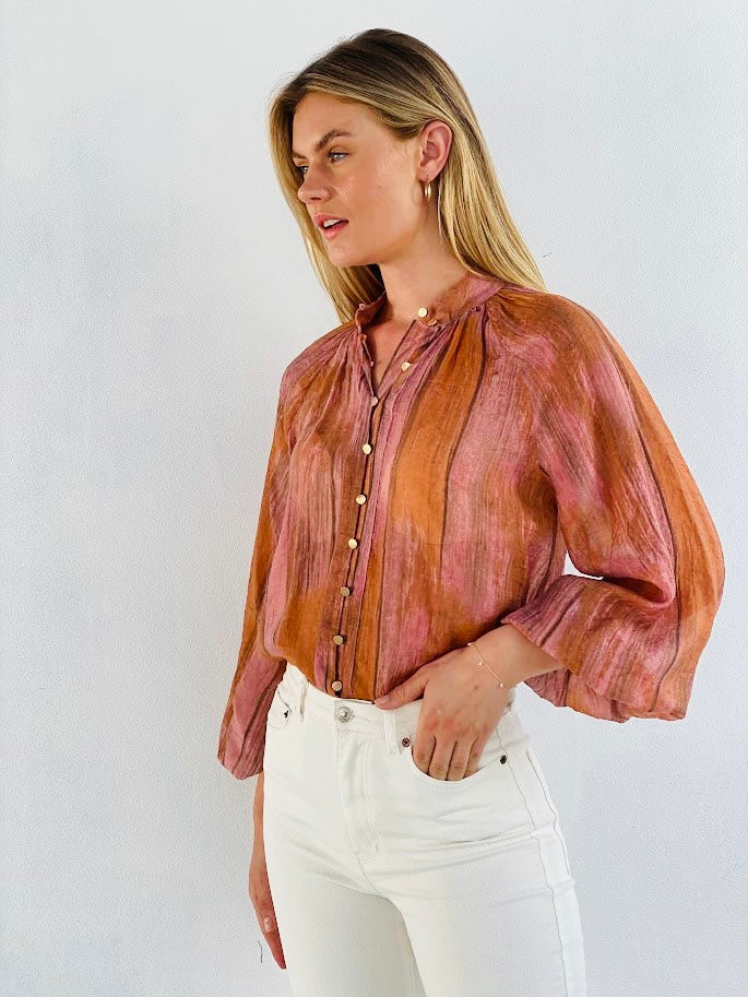 Abigail Shirt- Pinky Orange