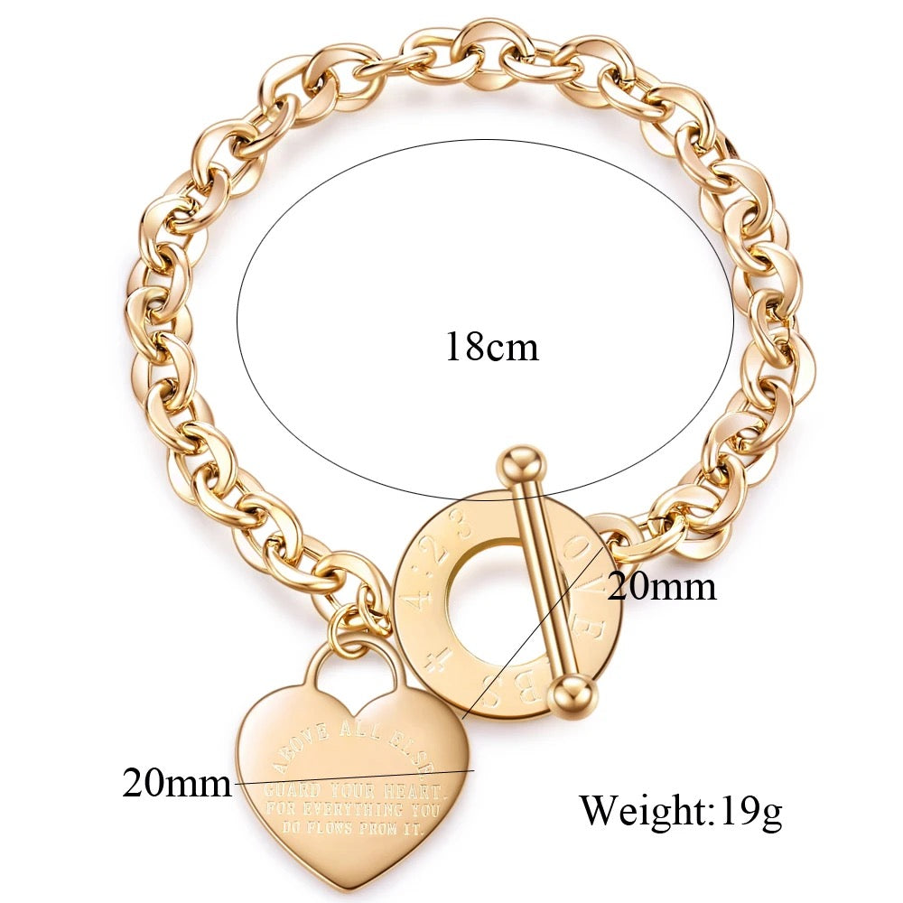 Love Heart Bracelet Gold