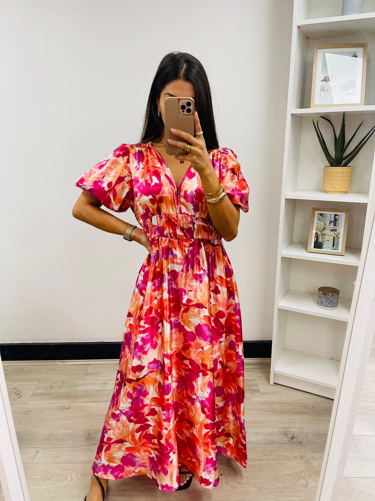 CANDICE MIDI DRESS- PINK FLORAL