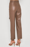 Phoenix Faux Leather Pants- Brown