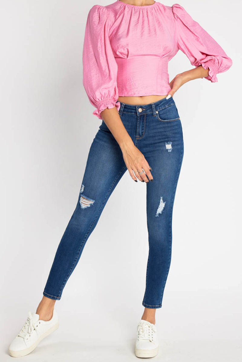 ENJEAN Mid Rise Skinny Jeans